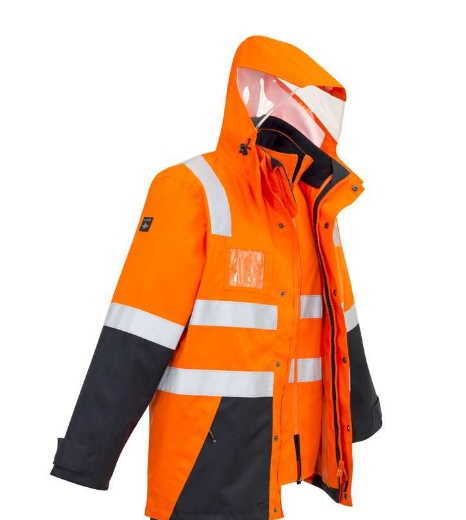 Picture of Syzmik, Mens Hi Vis 4 in 1 Waterproof Jacket